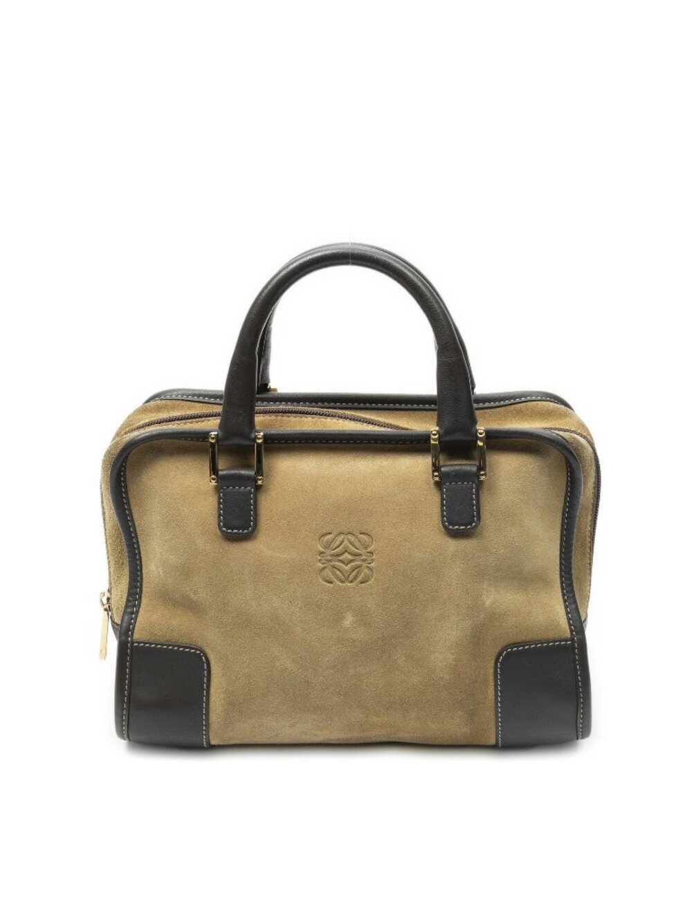 Loewe Amazona Beige Brown Suede Leather Handbag